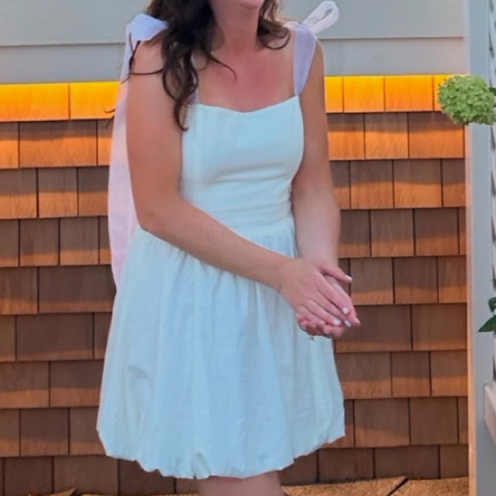 Reformation White Mini Enza Dress - Picture 2 of 5